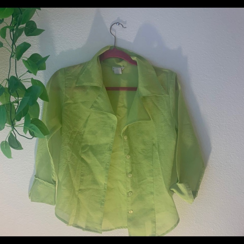 green blouse